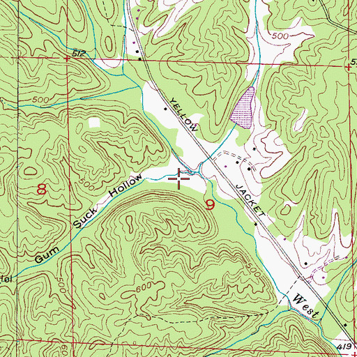 Topographic Map of Gum Suck Hollow, AL