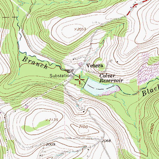 Topographic Map of Colver Dam, PA