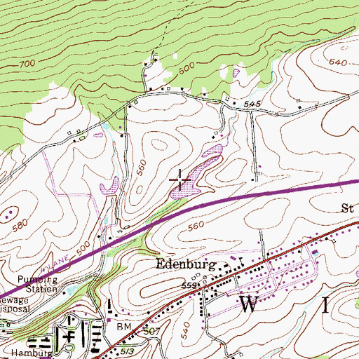 Topographic Map of Pa-477 Dam, PA