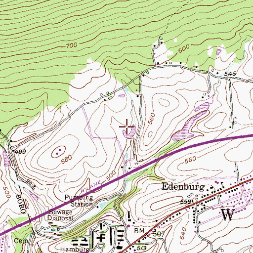 Topographic Map of Pa-476 Dam, PA