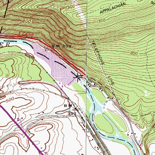 Topographic Map of New Kernsville Dam, PA