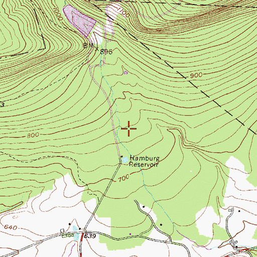 Topographic Map of Hamburg Dam, PA