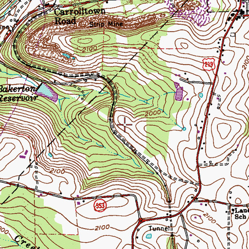 Topographic Map of West Carrol Township Water Sewer Authority Dam, PA