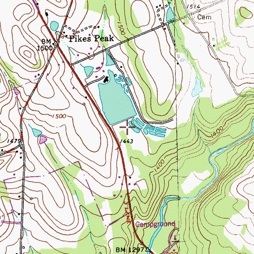 Topographic Map of Elroy Face Dam, PA