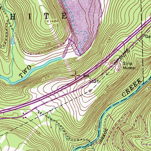 Topographic Map of Two Lick Creek Reservoir, PA