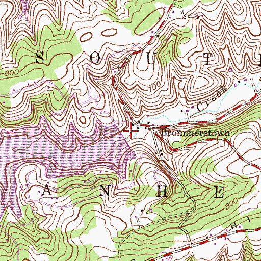 Topographic Map of Lake Wynonah Dam, PA