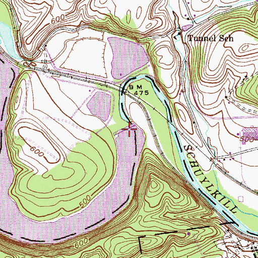 Topographic Map of Auburn Dam, PA