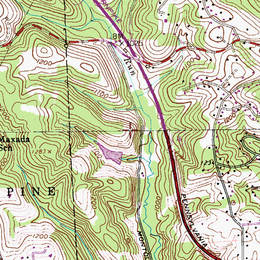 Topographic Map of Spring Valley Lake, PA