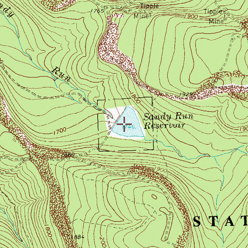 Topographic Map of Sandy Run Dam, PA