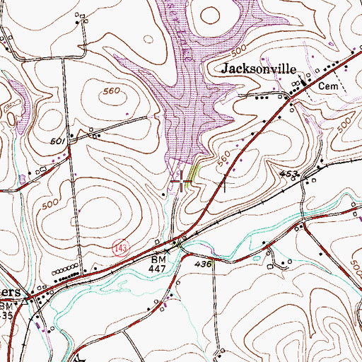 Topographic Map of Leaser Lake Dam, PA