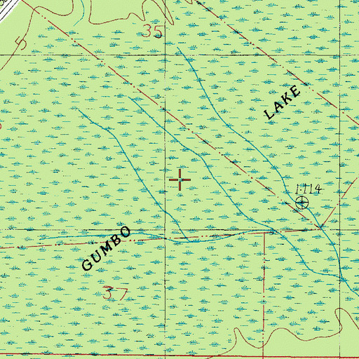 Topographic Map of Gumbo Lake, AL