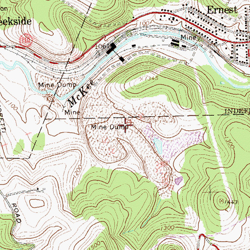 Topographic Map of Main Impoundment, PA