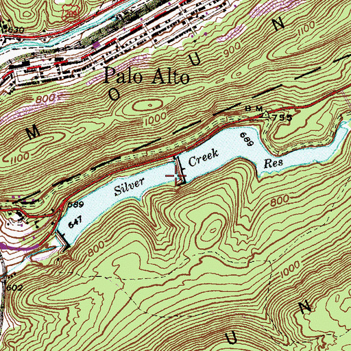 Topographic Map of Upper Tumbling Run Dam, PA