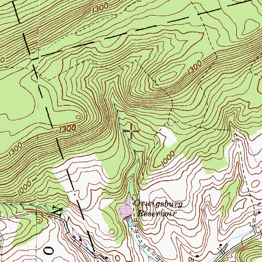 Topographic Map of Lower Dam, PA