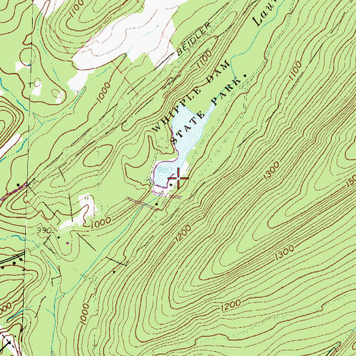Topographic Map of Whipple Dam, PA