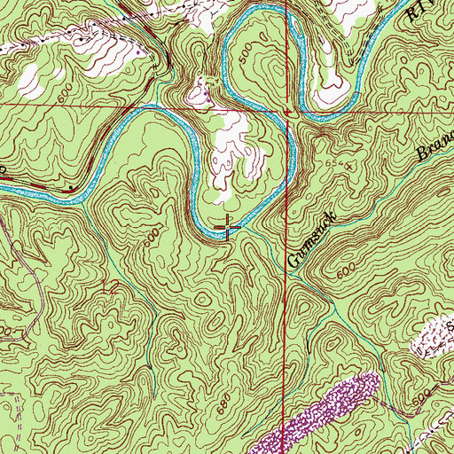 Topographic Map of Gumsuck Branch, AL