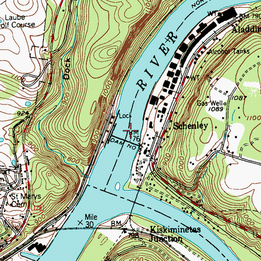 Topographic Map of Allegheny River Pool Five, PA