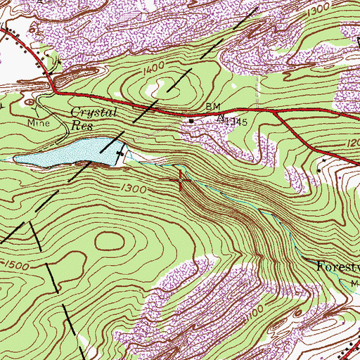 Topographic Map of Crystal Dam, PA