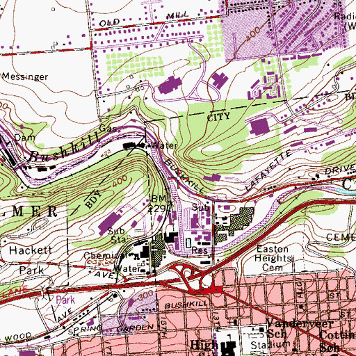 Topographic Map of Upper Dam, PA