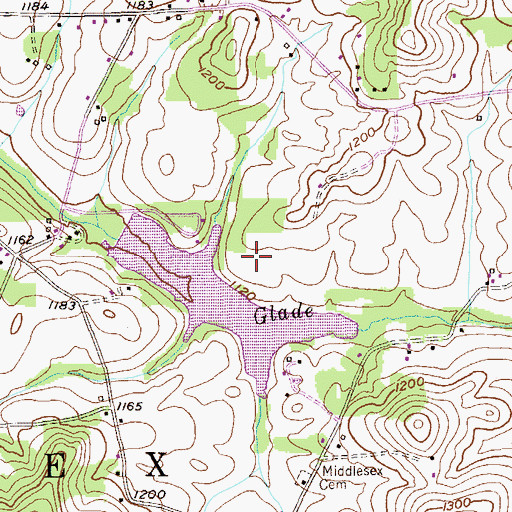 Topographic Map of Glade Run Lake, PA
