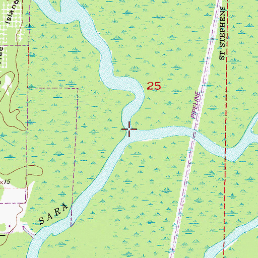 Topographic Map of Gunnison Creek, AL
