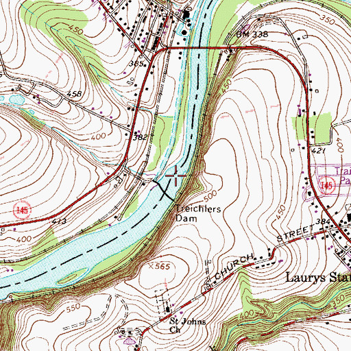 Topographic Map of Number Four Dam, PA