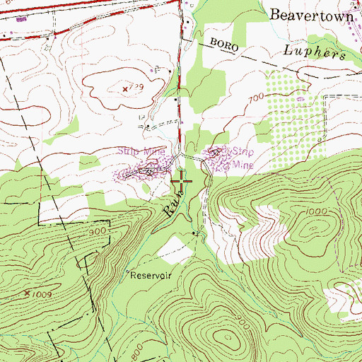 Topographic Map of Pa-638 Reservoir, PA