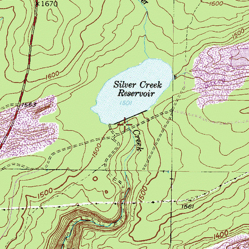 Topographic Map of Silver Creek Dam, PA