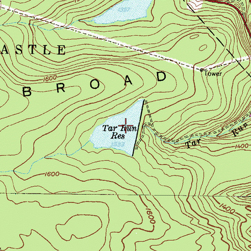 Topographic Map of Tar Run Dam, PA