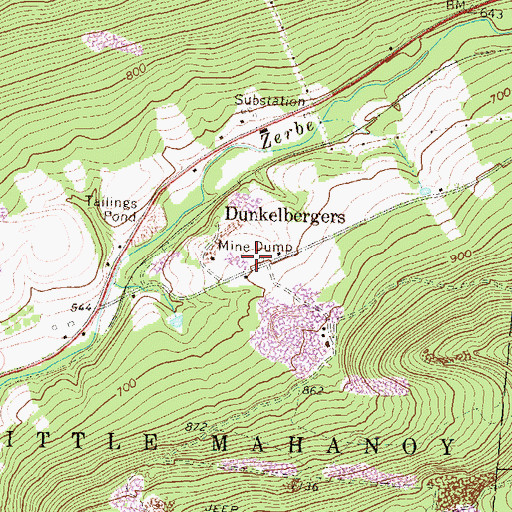 Topographic Map of Sunshine Coal Company Number Sixteen Dam, PA