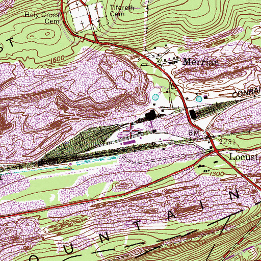 Topographic Map of Locust Summit Retention Pond, PA