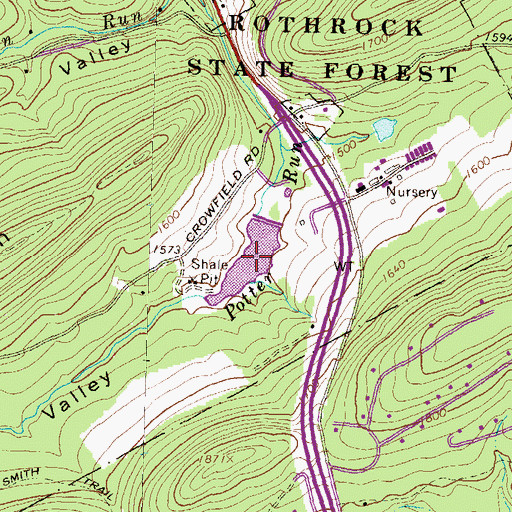 Topographic Map of Penn Spring Reservoir, PA