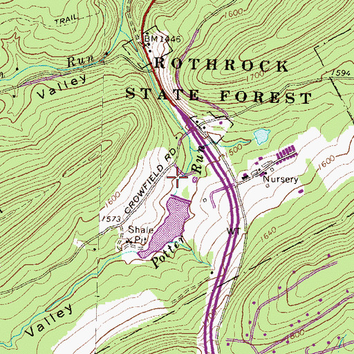 Topographic Map of Penn Nursery Dam, PA