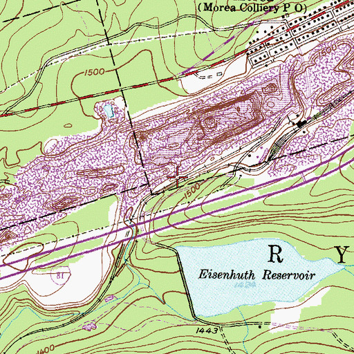 Topographic Map of Eisenhuth Dam, PA