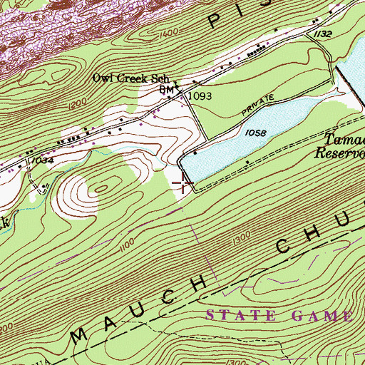 Topographic Map of Lower Owl Creek Dam, PA