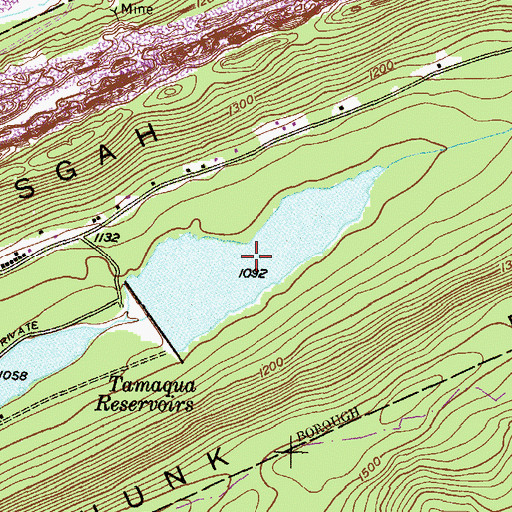 Topographic Map of Upper Owl Creek Reservoir, PA