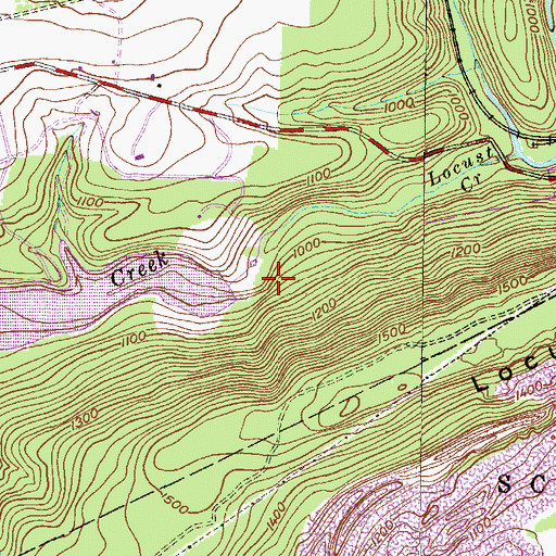 Topographic Map of Locust Creek Dam, PA