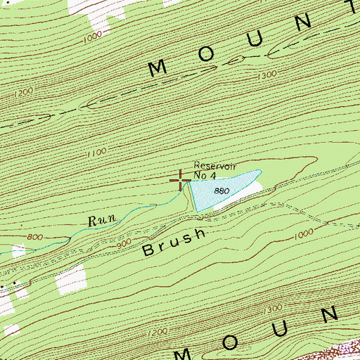 Topographic Map of Trout Run Dam Number Four, PA
