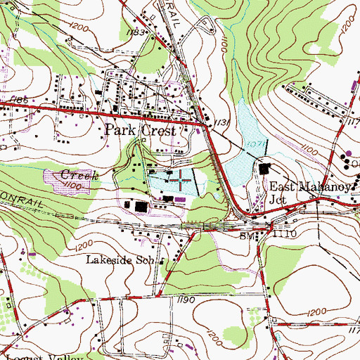 Topographic Map of Lakeside Park Reservoir, PA