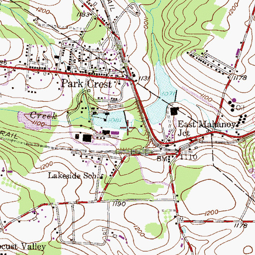 Topographic Map of Lakewood Dam, PA