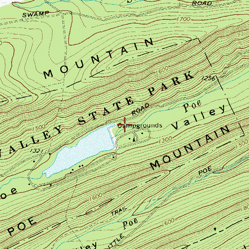 Topographic Map of Poe Dam, PA