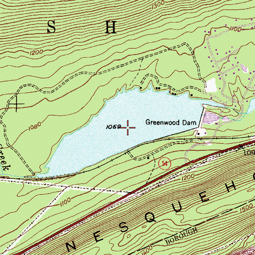 Topographic Map of Greenwood Lake, PA