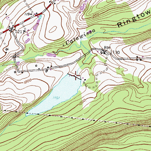 Topographic Map of Ringtown Dam Number Six, PA