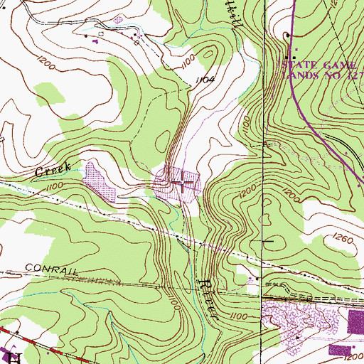 Topographic Map of Little Schuylkill Dam, PA