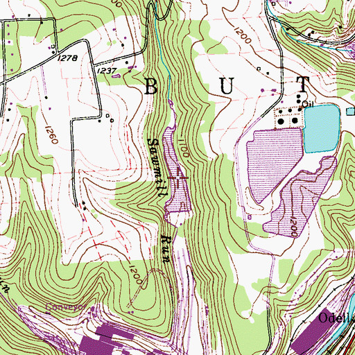 Topographic Map of Sawmill Run Reservoir, PA