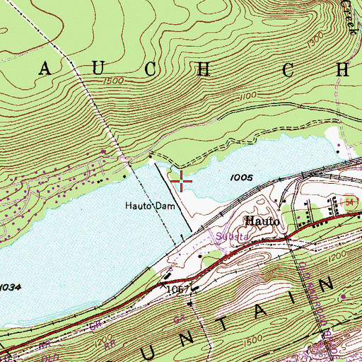 Topographic Map of Lake Hauto Dam, PA