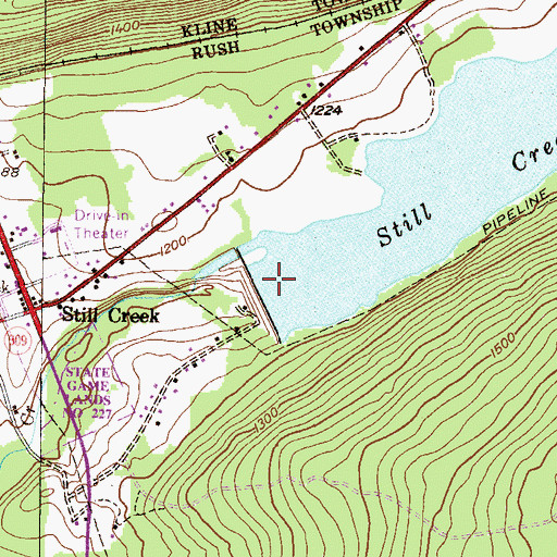 Topographic Map of Still Creek Dam, PA