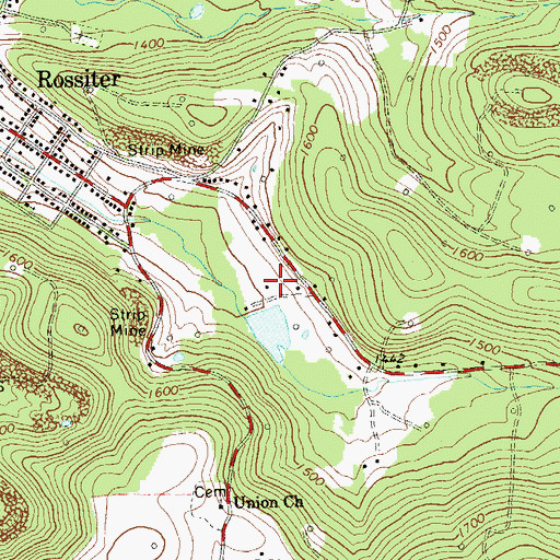 Topographic Map of Rossiter Dam, PA