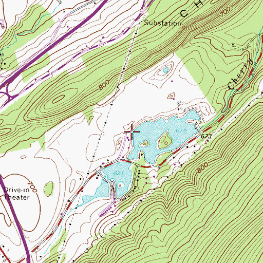 Topographic Map of Witmer Dam, PA