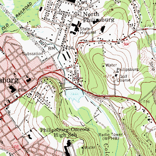 Topographic Map of Recreation Dam, PA